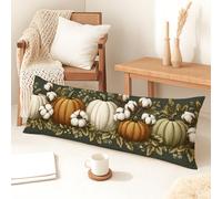Federa per cuscino per il corpo a forma di zucca, stile vintage in morbido velluto, con cerniera, federa per cuscino lungo decorativa per divano letto, testiera 50 x 137 cm