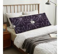 Federa per cuscino per il corpo con cerniera, 50,8 x 137,8 cm, stampa ragnatela bianca, morbida e confortevole, federa lunga rimovibile