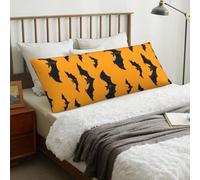 Federa per cuscino per il corpo con cerniera, 50 x 137 cm, con stampa a pipistrello, morbida, confortevole, lunga federa rimovibile