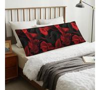 Federa per cuscino per il corpo con cerniera, morbida federa per cuscino con stampa gotica di serpente rosso calle, 50 x 137 cm, comoda federa lunga rimovibile