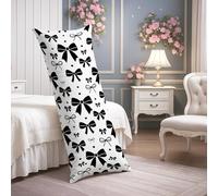 Federa per cuscino per il corpo con motivo a fiocco, elegante, moderna, monocromatica, decorativa, con cerniera, elegante, lunga, per letto, divano, testiera, 50 x 137 cm
