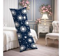 Federa per cuscino per il corpo con sole e luna, motivo celeste in morbido velluto, federa per cuscino lombare con cerniera, cuscino decorativo lungo per camera da letto e divano, 50 x 137 cm