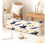 Federa per cuscino per il corpo equestre, con stampa vintage cowboy western, in morbido velluto, con cerniera, federa per cuscino lombare con cerniera, decorazione per letto, divano, testiera, 50 x