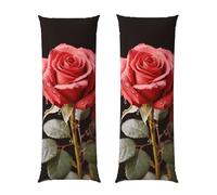 Federa per cuscino per il corpo, morbida e traspirante, in microfibra, motivo: rose rosse e amore per dormire, 50,8 x 137,2 cm
