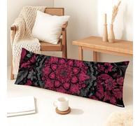 Federa per cuscino per il corpo, motivo floreale con fiori di pesco, arte moderna, in velluto felpato, con cerniera, federa per cuscino lungo per letto, divano, testiera, 50 x 137 cm
