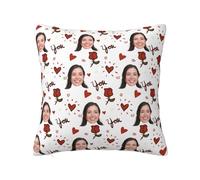 Federa per Cuscino Personalizzata con Foto e Testo 66x66cm Federa Quadrata Decorativa Personalizzata Fronte-retro, Regali di San Valentino Personalizzati per Fidanzati e Fidanzate