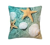 Federa per cuscino quadrata estiva a forma di stella marina stampata federa per cuscino 45 x 45 cm