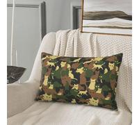 Federa per cuscino queen size standard - Soft Comfort 50,8 x 76,2 cm Cool Cat Camouflage verde federa per cuscino con cerniera, federe per cuscino da viaggio dimensioni standard