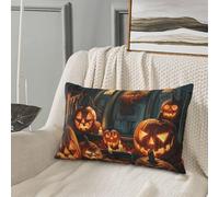 Federa per cuscino queen size standard - Soft Comfort 50,8 x 76,2 cm Halloween vintage zucca incandescente k federa per cuscino con cerniera, federe da viaggio dimensioni standard