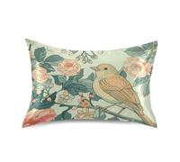 Federa per cuscino retrò con uccellino Flroal per dormire federa per capelli queen size con chiusura a busta per letto 50 x 76 cm