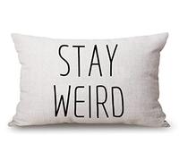 Federa per cuscino rettangolare "Funny Stay Weird", 30 x 50 cm, decorativa per camera da letto, soggiorno, divano, divano