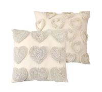 Federa per cuscino romantica a forma di cuore, per San Valentino, 2 pezzi, motivo 3D, in peluche, con chiusura a cerniera nascosta, per San Valentino, decorazione per la casa, 2 pezzi