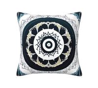 Federa per cuscino rotonda in bianco e nero, 50,8 x 50,8 cm, cuscino decorativo quadrato per divano, soggiorno, letto e decorazione della casa.