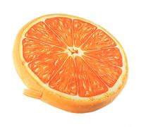 Federa per cuscino rotonda in peluche a forma di frutta con schiuma di cotone ultra morbida, per decorazione di sedie da giardino, 33 cm, per un lato singolo (giallo arancione)