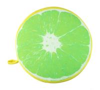 Federa per cuscino rotonda in peluche a forma di frutta con schiuma di cotone ultra morbida, per decorazione di sedie da giardino, 33 cm, per un lato singolo (verde arancione)