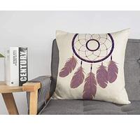 Federa per cuscino Sogno Acchiappasogni Piume Astratto Azteco Bellissimo acchiappasogni Saluto Moderno Disegnato Chic Hipster Accogliente Lino Quadrato Decorativo Fodere per cuscini per divano letto