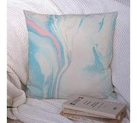 Federa per cuscino texture blu muro rosa dipinto a mano primo piano bagnato texture astratte carta pietra marmo grunge poliestere federa federa per divano divano decorazioni 18 x 18 pollici