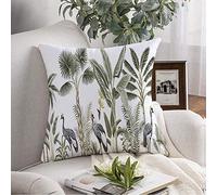 Federa per cuscino tropicale vintage botanico paesaggio palma murale albero foglie texture confine estate hawaiana fodera per cuscino cuscino quadrato per divano sedia biancheria da letto 18x