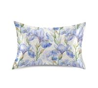 Federa per cuscino vintage blu iris lunga federa decorativa per letto king size con chiusura a busta per letto 50 x 101 cm