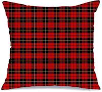 Federa per Cuscino Wallace Design Tartan Plaid Check Scottish Yellow Clan Material Style Cage Fodere Cuscini Moda Fodera per Cuscino Quadrato, per Interni Ed Esterni, Divano, Auto, 45x45cm