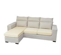 Federa per divano in velluto Silver Fox, elasticizzata e lavabile, per divani a 2/3/4 posti e a forma di L, ricambio per divano a tre posti (W19,7, beige bianco)