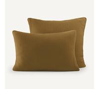 Federa per guanciale garza di cotone biologico, Yafa Marrone 65 x 65 cm