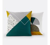 Federa per guanciale in cotone, Hilda Blu 63 x 63 cm