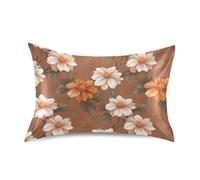 Federa per il corpo in terracotta con dalia vintage, federa in raso, chiusura a busta, per dormire, dimensioni standard con chiusura a busta per camera da letto, 50 x 66 cm