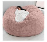 Federa per pouf per bambini e adulti, in morbida pelliccia sintetica, non imbottito, accogliente, decorativa, per divano, letto e soggiorno, 1,8 m, elegante decorazione per la casa, colore: rosa