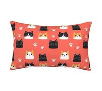 Federa Protezione Cute Cartoon Cats Moderna Copri Cuscini Quadrate Copri Cuscino per Giardino Camera Soggiorno 16"X24"