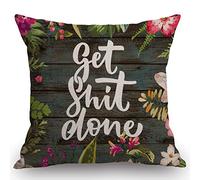 Federa Protezione Get Shit Done Motivational Quote Confortevoli Federe Cuscino Quadrate Federa da Cuscino per Soggiorno Sedia Giardino 45X45Cm