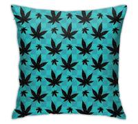 Federa Protezione Marijuana Leaves Checkerboard Traspirante Copri Cuscini Morbide Federa da Cuscino per Cucina Domestica Divano 45X45Cm
