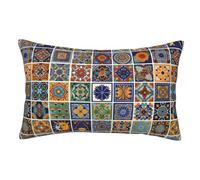 Federa Protezione Mexican Talaveras Ceramic Tile Pattern Ethnic Folk Moderna Federe Copricuscini Lavabili Copri Cuscino per Viaggio Soggiorno Camera 16"X24"