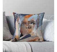 Federa quadrata con ali della dea greca Psiche, in poliestere e lino, velluto, con cerniera, decorativa, per letto