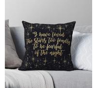 Federa quadrata con scritta "I Have Loved The Stars Too Fondly", in poliestere, lino, velluto, creativa, decorativa, per la casa