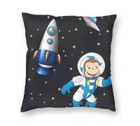 Federa quadrata per cuscino con immagine di George The Curious Monkey Astronaut, per casa, divano