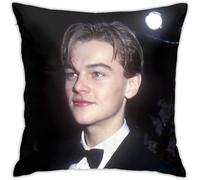 Federa quadrata per cuscino, Leonardo Dicaprio, federa decorativa per divano, 45,7 x 45,7 cm