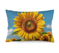 Federa rettangolare da 12"x20" con girasoli e fiori in fiore, stampata su entrambi i lati, per divano, camera da letto