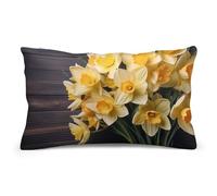 Federa rettangolare da 8"x12" con bouquet di narcisi, stampata su entrambi i lati, per divano, camera da letto
