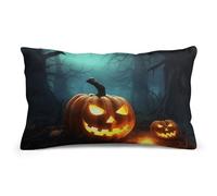 Federa rettangolare da 8"x12" con zucche di Halloween, stampata su entrambi i lati, per divano, camera da letto