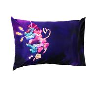 Federa reversibile in raso di seta, 50 cm x 76 cm, per capelli e pelle, prodotto con licenza ufficiale, motivo Care Bears x Universal Monsters (prodotto con licenza ufficiale di Franco Collectibles)