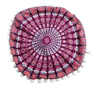 Federa rotonda unica bohémien da 43 cm, con stampa fronte/retro per un arredamento elegante (#1)