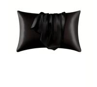 Federa Seta Cuscino 2 federe in seta(Black,51x101cm)