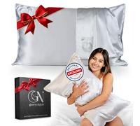 Federa Seta Cuscino 40x80 Certificata da Dermatologi per Pelle e Capelli | Federa in seta per capelli | Massima qualitá 6A, 22 momme | Silk pillowcase (Argento - bordino Argento)