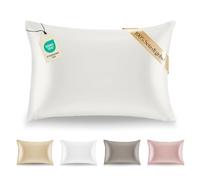 Federa Seta Cuscino 50x70 Dreamzie - 100% Seta Naturale di Gelso 19 Momme - Federa di Seta Antiacaro e Ipoallergenico - Avorio