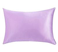 Federa Seta Cuscino, Federe Raso 1 pz Fedele di seta di gelso con cerniera nascosta Natura cuscino per sano Standard Regina King King Satin Federa(Light purple,51x66 cm)