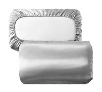 Federa Seta Cuscino,Federe Seta 2 pezzi/set federa for cuscino con fascia elastica federa in raso tinta unita federe for cuscino for dormire copertura for cuscino fresca estiva(4,2pcs queen 51x76cm)