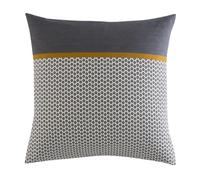 Federa stampata in bambù, Made in France, Jules, 63 x 63 cm, Origin, grigio carbonio