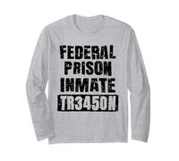 Federal Prison Jail Inmate Uniform Number Funny Halloween Maglia a Manica
