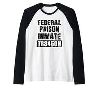 Federal Prison Jail Inmate Uniform Number Funny Halloween Maglia con Maniche Raglan
